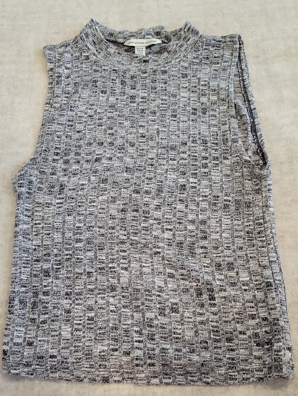 American Eagle Outfitters Gray Mock Neck Sleeveless Sweater Top, XS